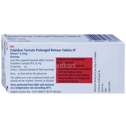 stilnoct 6.25mg tablet 15's